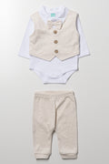 3 Piece Waistcoat Set Natural
