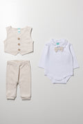 3 Piece Waistcoat Set Natural (4)