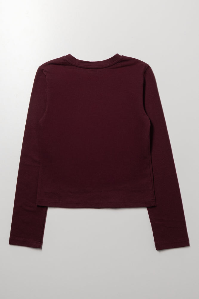 Long Sleeve T-Shirt Burgundy (2)