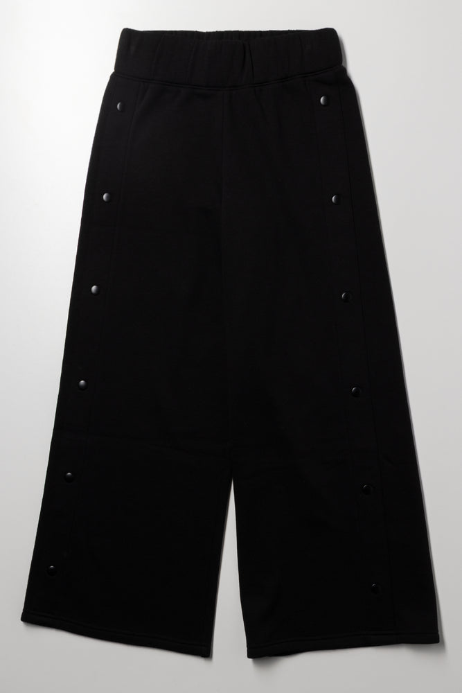 Wide Leg Trackpants Black