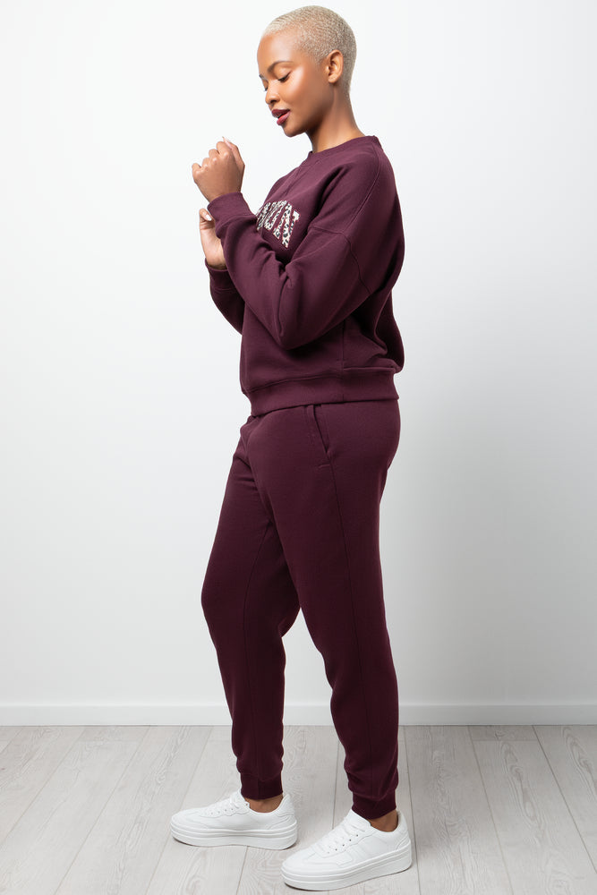 Fleece Jogger Burgundy (1)