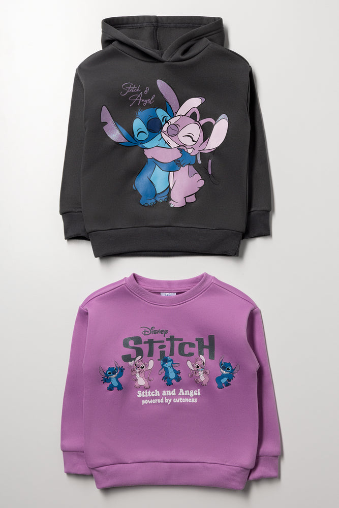 2 Pack Lilo And Stitch Tracktops Grey And Purple | Tops & T-Shirts