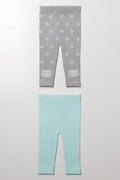 2 Pack Leggings Grey And Blue