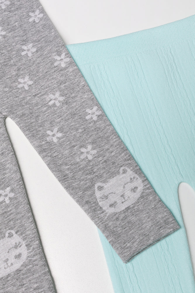 2 Pack Leggings Grey And Blue