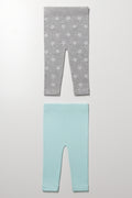 2 Pack Leggings Grey And Blue (2)