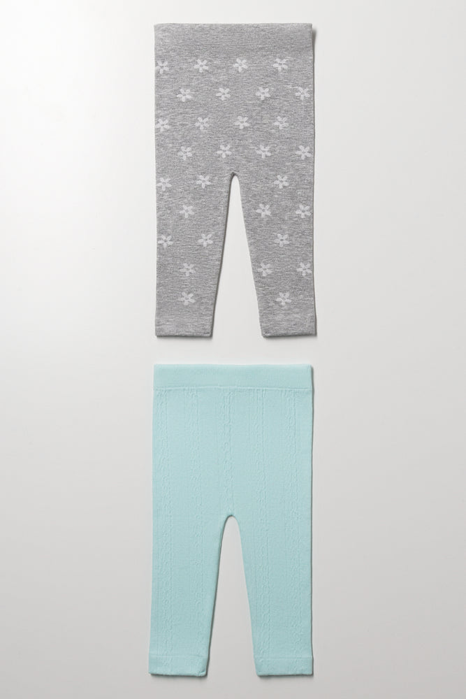 2 Pack Leggings Grey And Blue (2)
