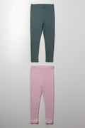 2 Pack Leggings Pink And Green