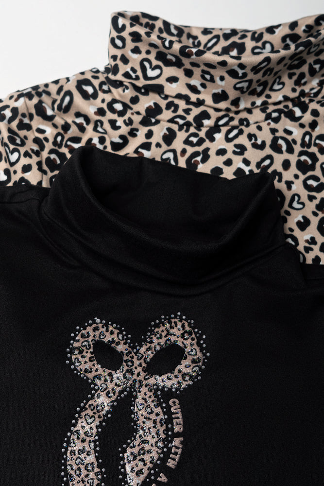 2 Pack Animal Poloneck Dresses Natural And Black (1)