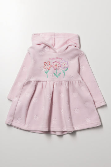Hooded Flower Dress Pink