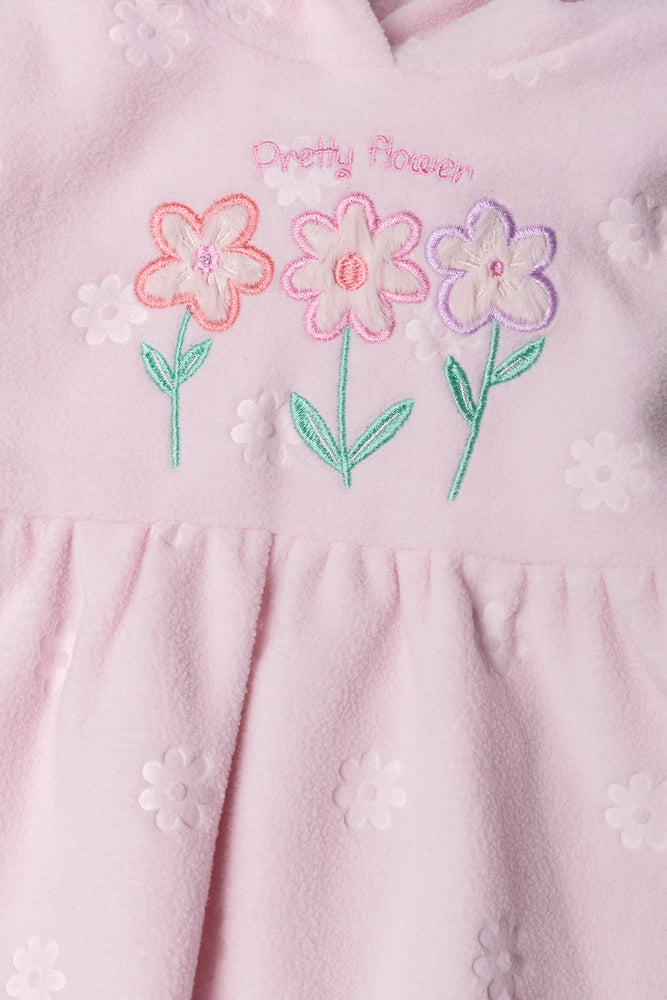 Hooded Flower Dress Pink (1)