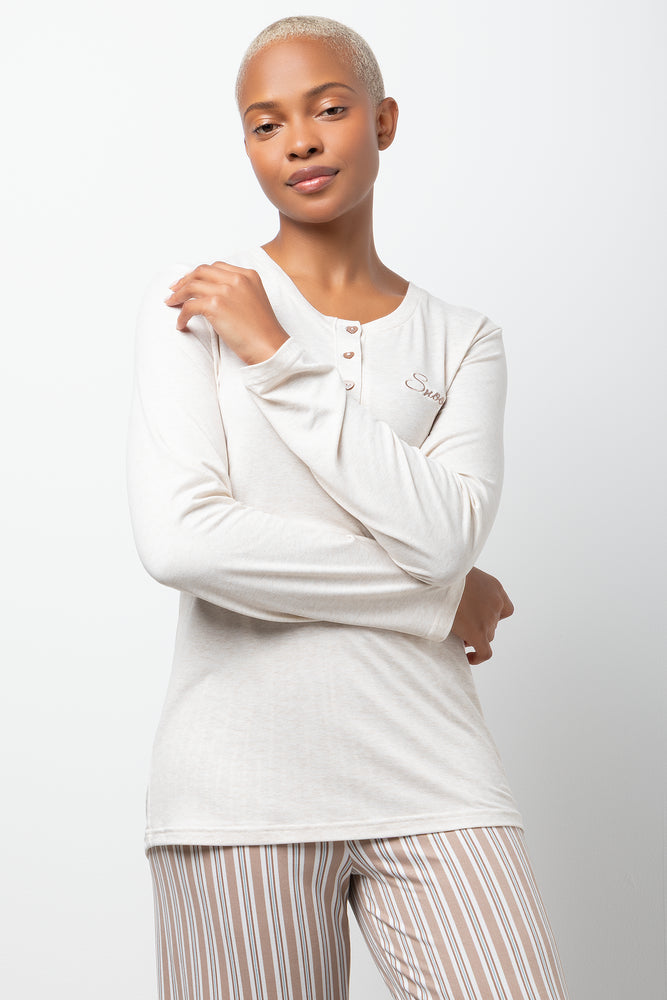 Long Sleeve Pyjama Set Natural