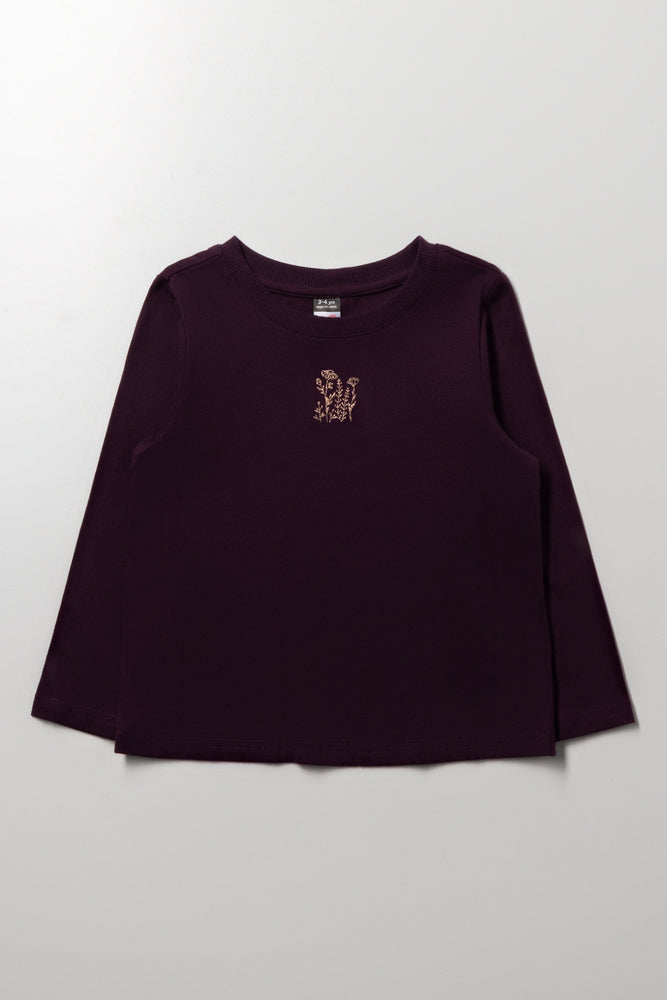 Long Sleeve T-Shirt Plum | Tops & T-Shirts | Ackermans