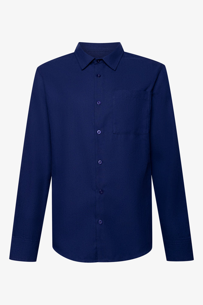 Textured Long Sleeve Shirt Navy | Shirts | Ackermans