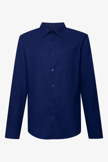 Textured Long Sleeve Shirt Navy | Shirts | Ackermans