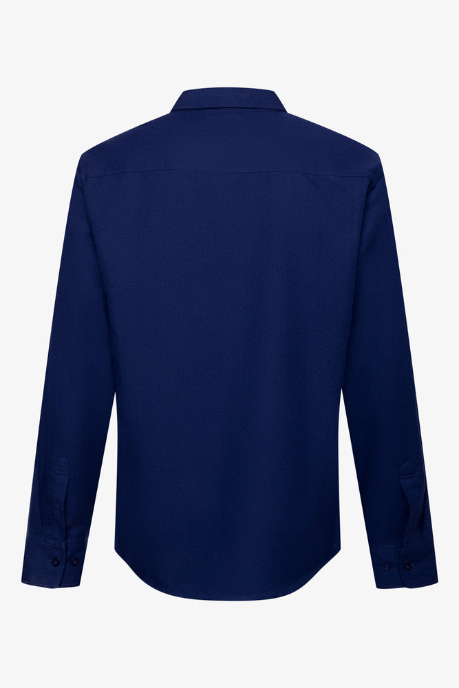 Textured Long Sleeve Shirt Navy (1)