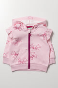 Bow Zip Through Tracktop Pink