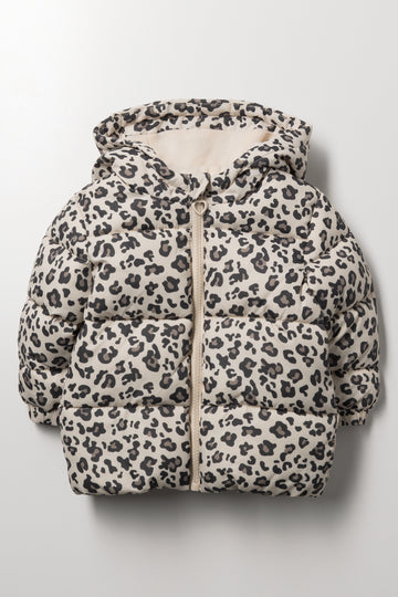 Animal Print Puffer Natural