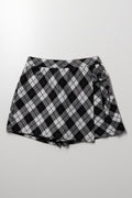 Check Pleated Skorts Black