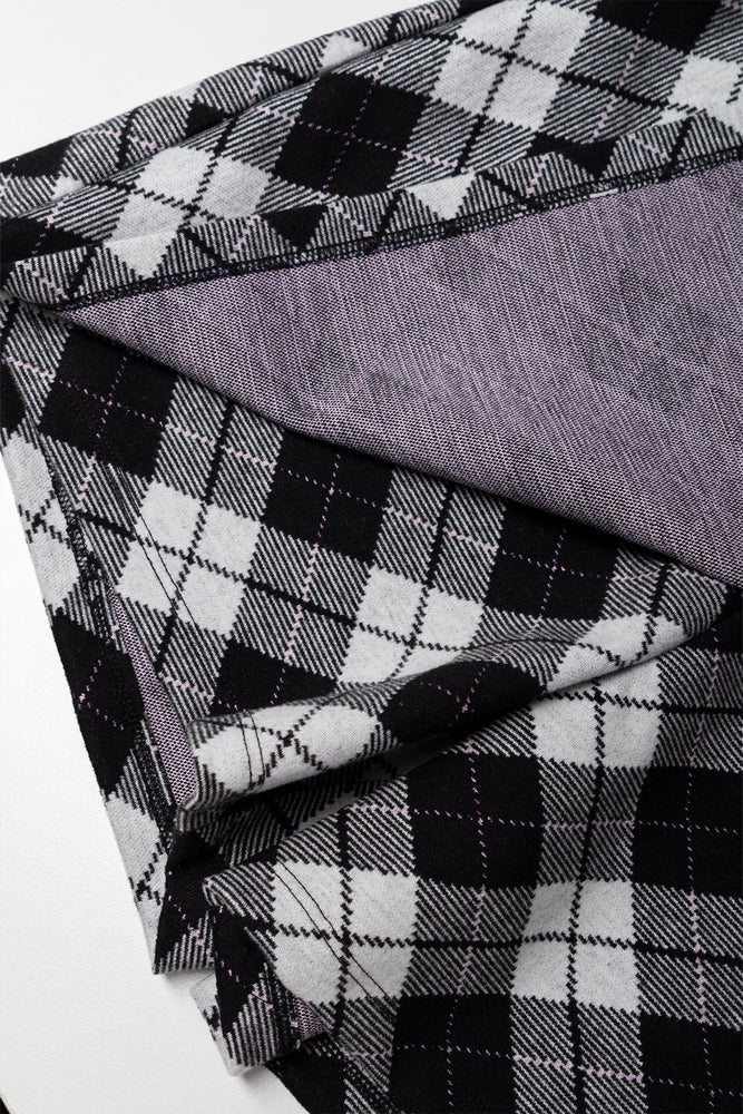 Check Pleated Skorts Black