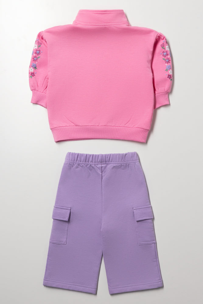 Wide Leg Tracksuit Pink And Lilac (2)