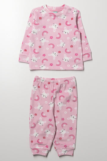 Bunny Pyjama Set Pink