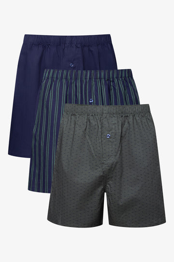 3 Pack Boxers Green And Navy