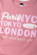 Side Ruch T-Shirt Pink (1)