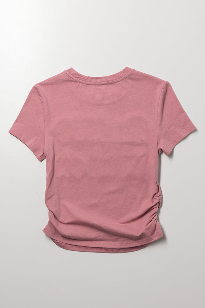 Side Ruch T-Shirt Pink (2)