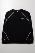 Piped Crew Neck Tracktop Black