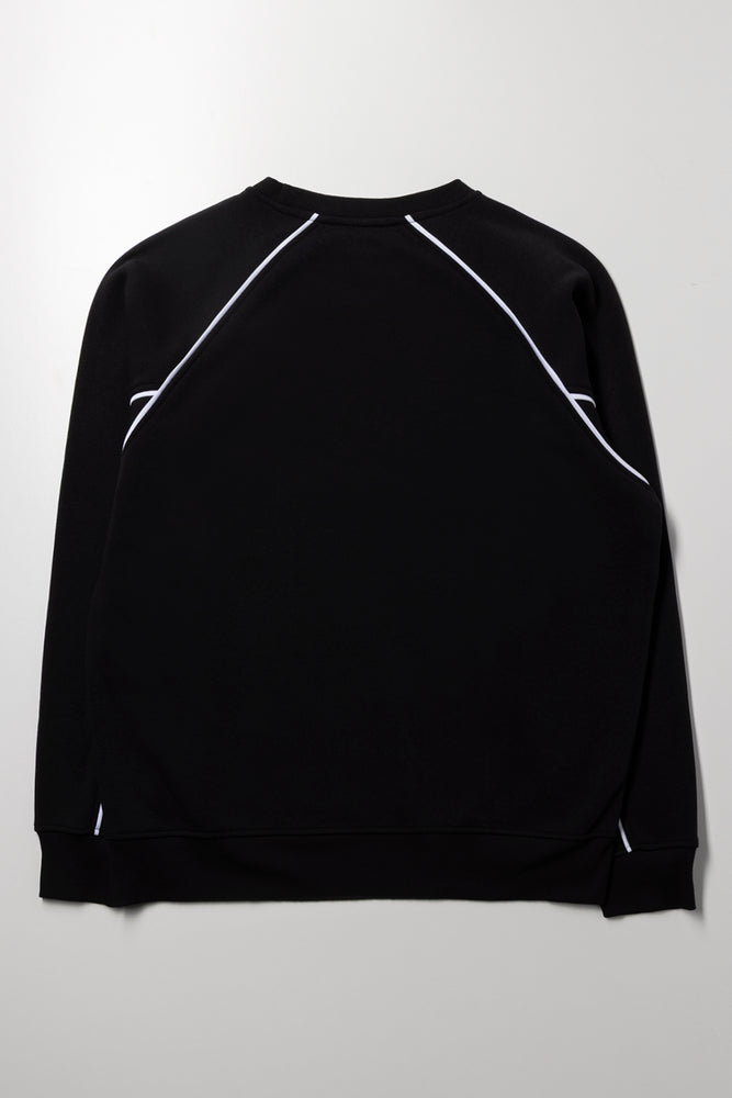 Piped Crew Neck Tracktop Black (2)