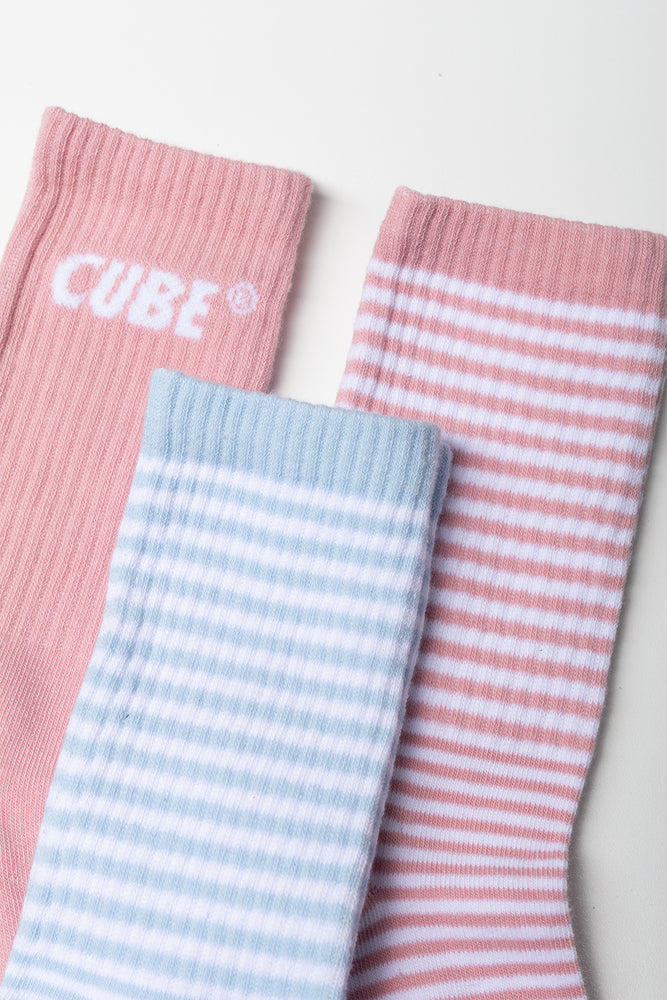 3 Pack Stripe Anklet Socks Multicolour (1)