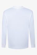 Basket Weave Long Sleeve Golfer White (1)