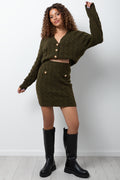 Knitwear Mini Skirt Green