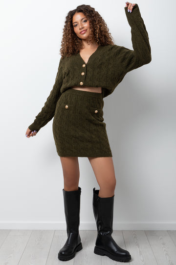 Knitwear Mini Skirt Green