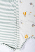 2 Pack Burp Cloths Green And White (1)