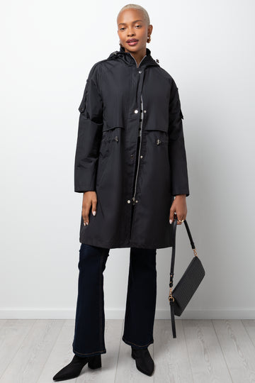 LONGER LENGTH RAIN PARKA BLACK