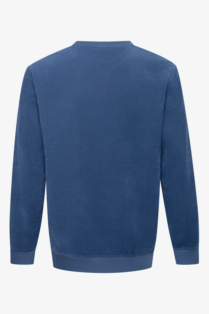 Long Sleeve Waffle T-Shirt Navy (1)