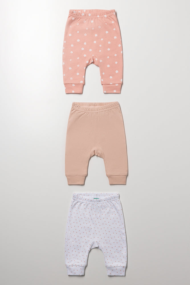 Flower 3 Pack Leggings Pink