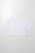 Boxy Crop Short Sleeve T-Shirt White