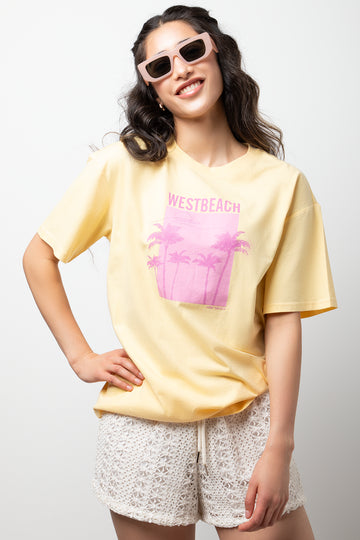 Oversized Short Sleeve T-Shirt Yellow
