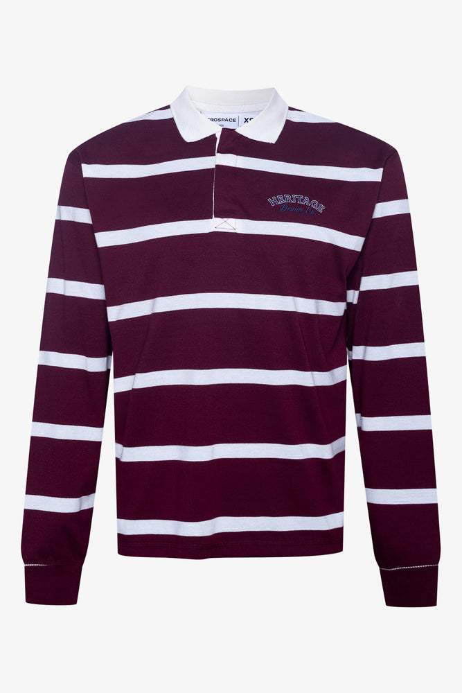 Stripe Rugby Golfer Burgundy