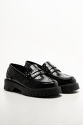 Studded Mary Jane Loafer Black