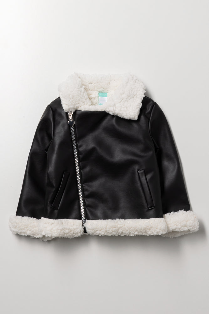 Sherpa Lined Biker Jacket