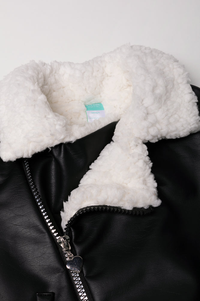 Sherpa Lined Biker Jacket