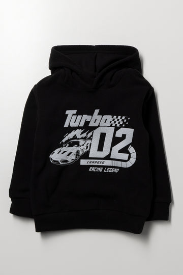 Printed Hoodie Black