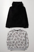 2 Pack Kitty Tracktops Black And Grey