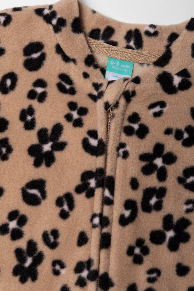 Leopard Print Babygrow Brown