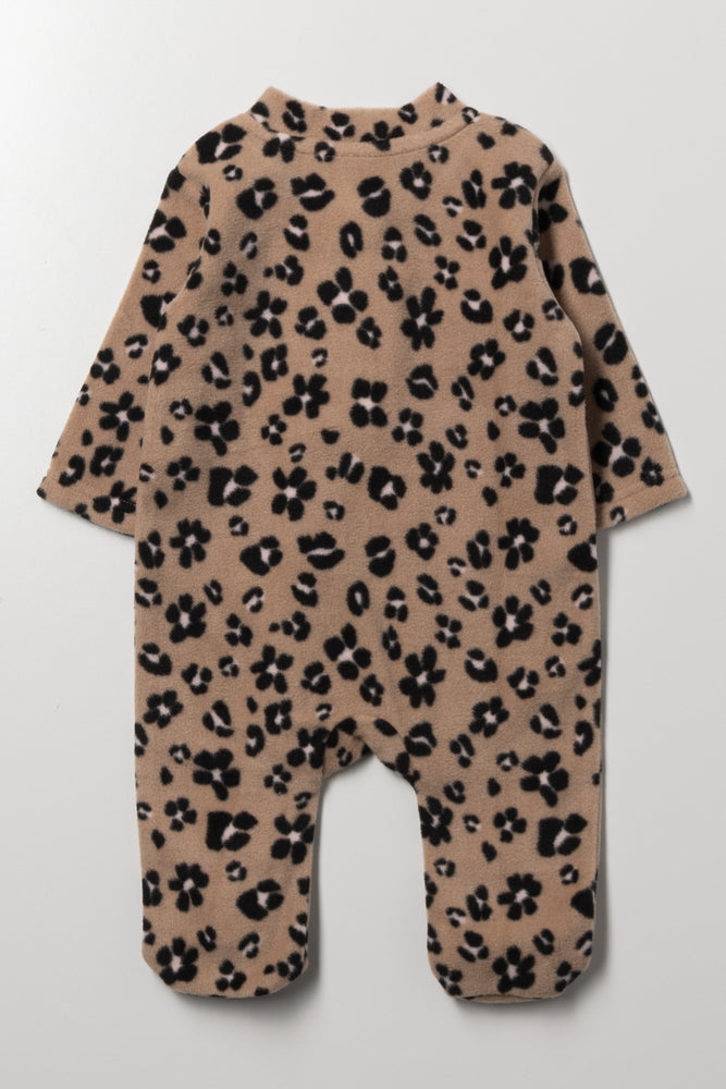 Leopard Print Babygrow Brown (2)