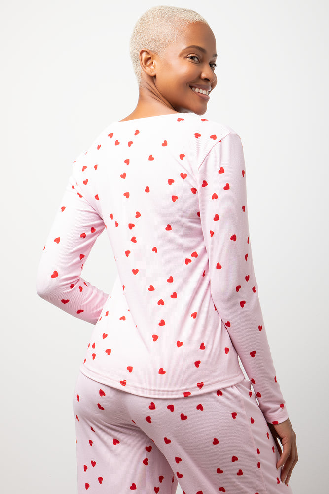 Long Sleeve Pyjama Set Pink (2)