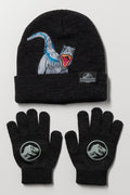 Jurassic World Beanie and Gloves Set Charcoal
